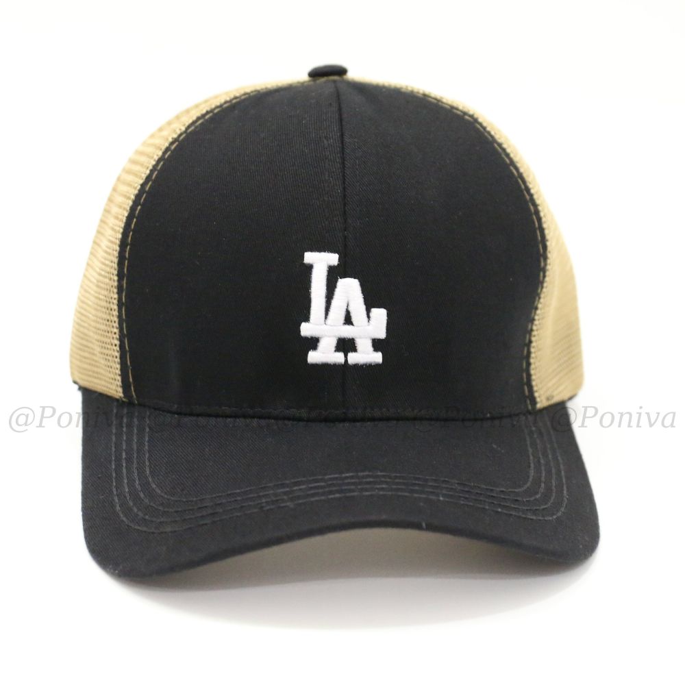 Mũ lưỡi trai ❤️ Nón kết thêu chữ L/A phối lưới cực ngầu chất kaki cao cấp form unisex Thời trang PONIVA siêu hot