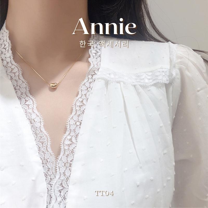 Dây chuyền titan, vòng cổ nữ hình hạt đậu may mắn phong cách nữ tính ANNIE TT04