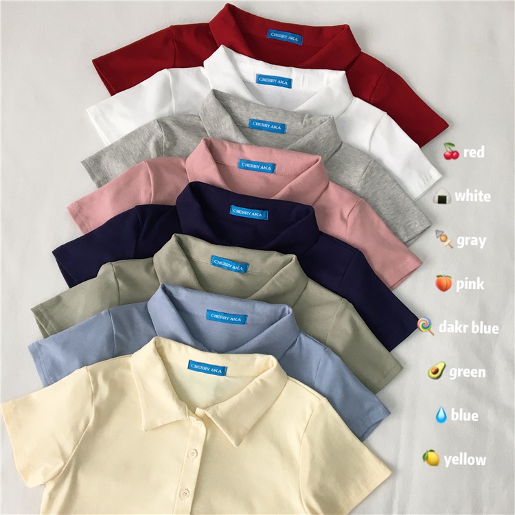 Áo Thun Polo Xiaozhainv Tay Ngắn Có Nút Với 8 Màu Lựa Chọn | BigBuy360 - bigbuy360.vn