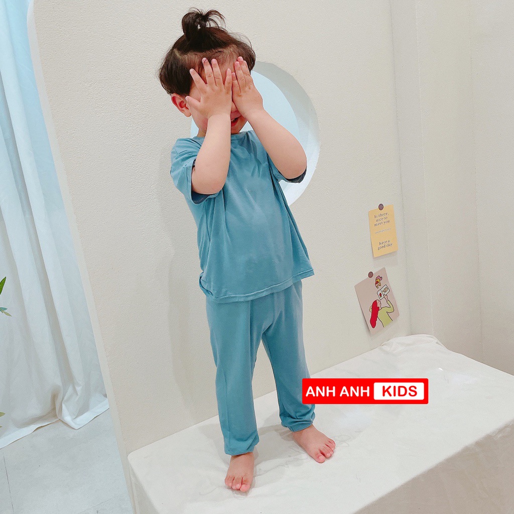 [HOT SALE] Bộ Cho Bé Trai, Bé Gái Chất Thun co giãn 4 chiều Dáng Alibaba Áo Cộc Quần Dài - ANHANHKIDS - Minky Mom