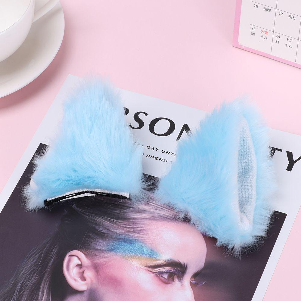 CACTU 1 Cặp Kẹp Tóc Tai Mèo Bằng Lông Nhung Thời Trang Tiệc Cosplay