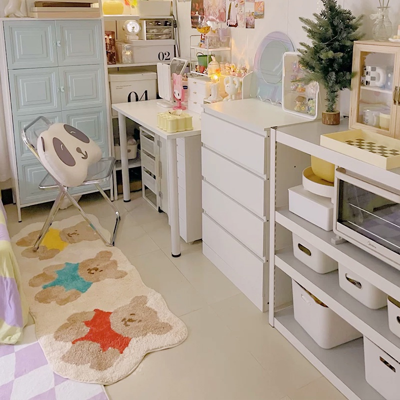 Thảm Chùi Chân Chống Trượt Họa Tiết Gấu Hoạt Hình Trang Trí Nội Thất
