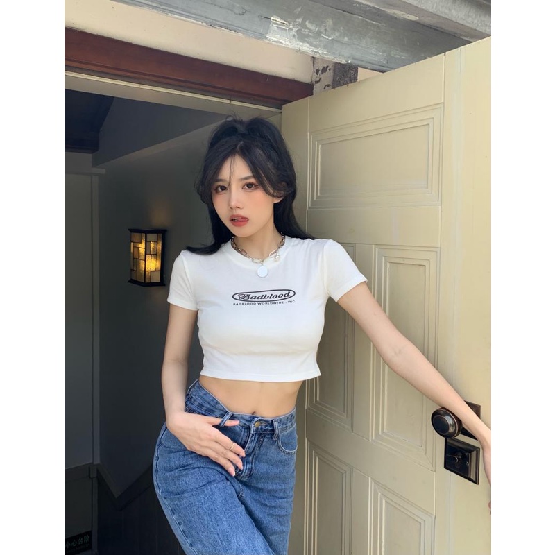 Áo Thun Tay Ngắn Màu Trắng Thời Trang Mùa Hè Mới Cho Nữ