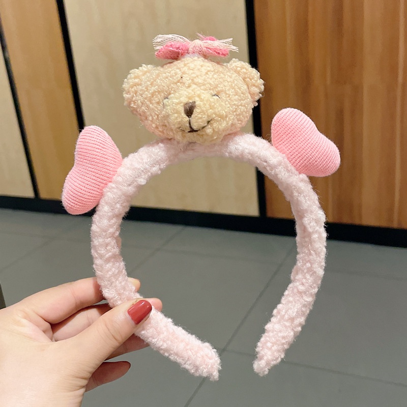 Băng đô cài tóc hình chú gấu hoạt hình dễ thương phong cách Hàn Quốc thời trang thu đông xinh xắn