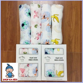 [ Bán sỉ/ lẻ ] Set 2 Khăn tắm sợi tre Muslim Aden and Anais 2 lớp đa năng cho bé (120x120cm)