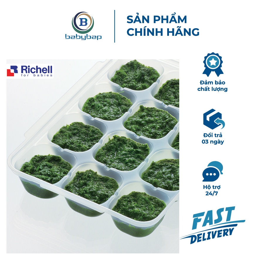 Bộ Khay Trữ Đông Thức Ăn Dặm Richell Dùng Được Cho Lò Vi Sóng