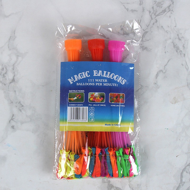 Bóng bay nước 111 quả, Bóng nước chùm, Bong bóng nước, Bóng nước được lắp sẵn vào 3 chùm và 1 đầu nối vòi nước