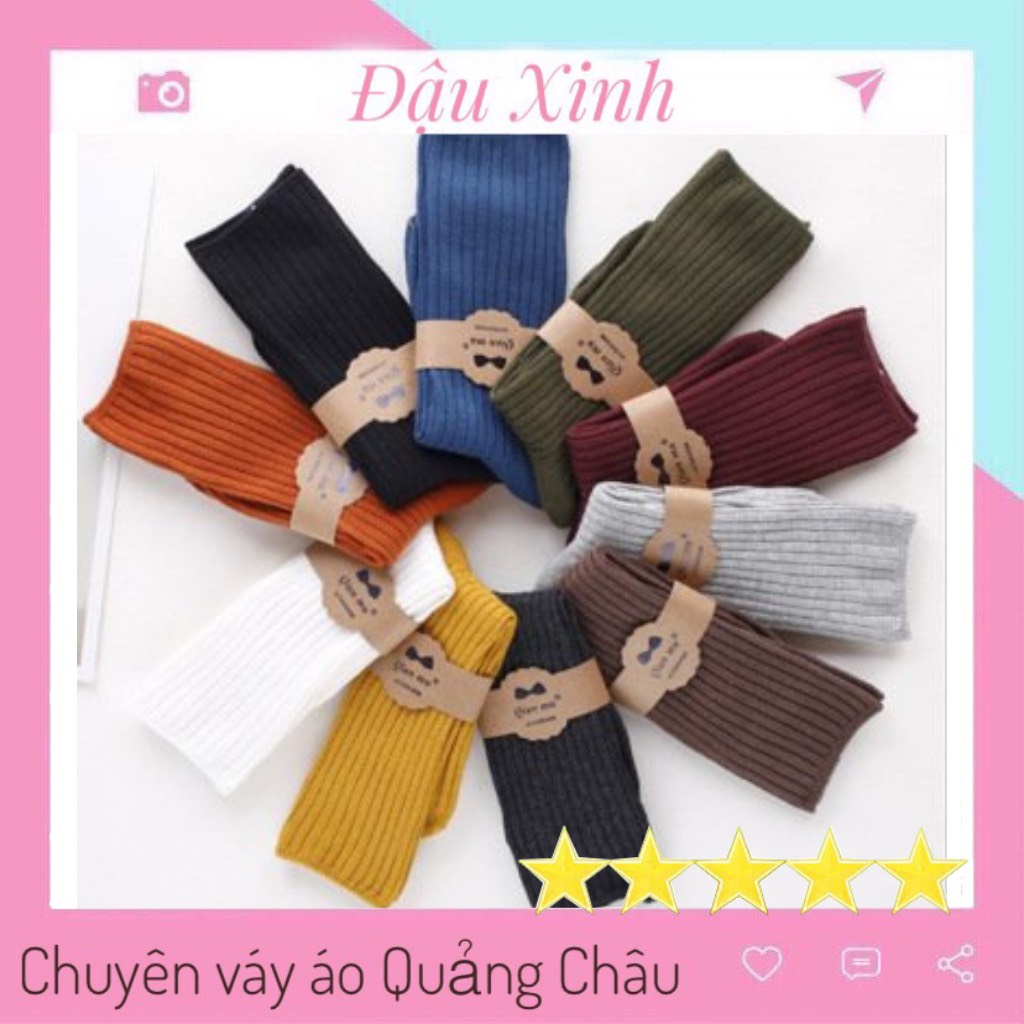 Tất nam nữ len gân cổ cao Vintage Hàn Quốc - 508