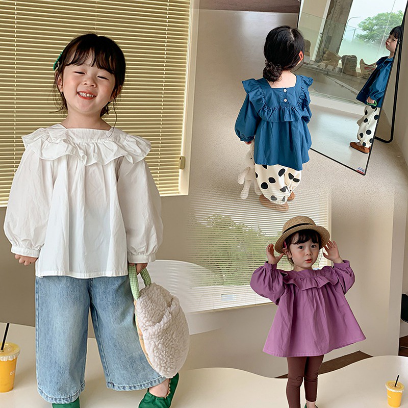 Áo Sơ Mi Tay Dài Cổ Vuông Dáng Rộng Thân Thiện Với Da Thoáng Khí Thời Trang Xuân Thu Cho Nữ
