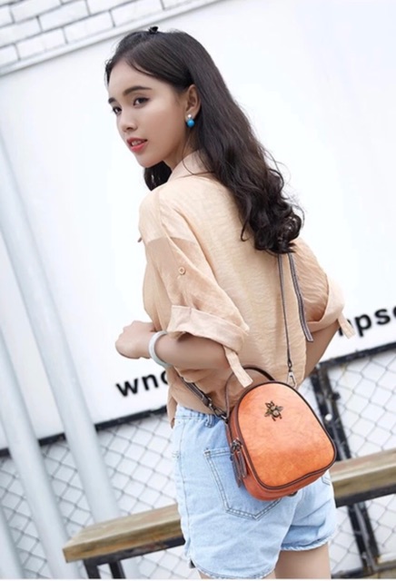 BaLo mini/Túi Xách Hàn Quốc (Mẫu mới 2018) còn màu Rêu
