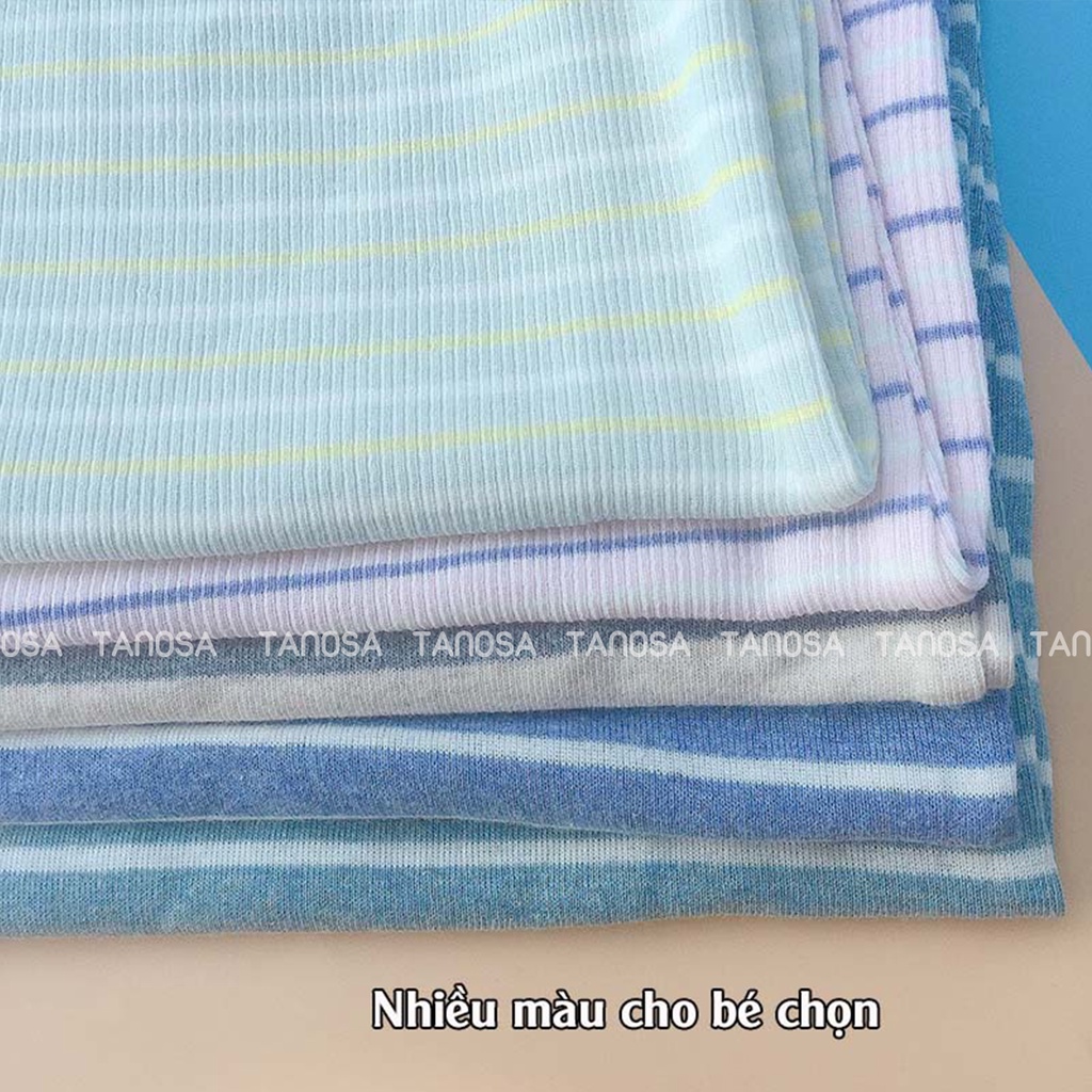 Váy cho bé gái TANOSA kẻ màu sắc chất thun cotton thoáng mát