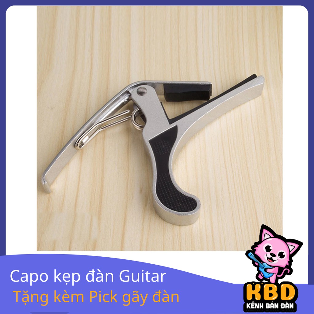 Capo kẹp đàn guitar Sắt, đàn Guitar Acoustic TẶNG KÈM pick gảy - Capo đàn guitar ukulele giá rẻ