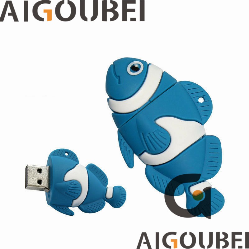 USB 2.0 silicon hình cá hề 3 màu sáng tạo dễ thương size nhỏ di động 1GB 2GB 4GB 8GB 16GB 32GB 64GB 128GB cho laptop