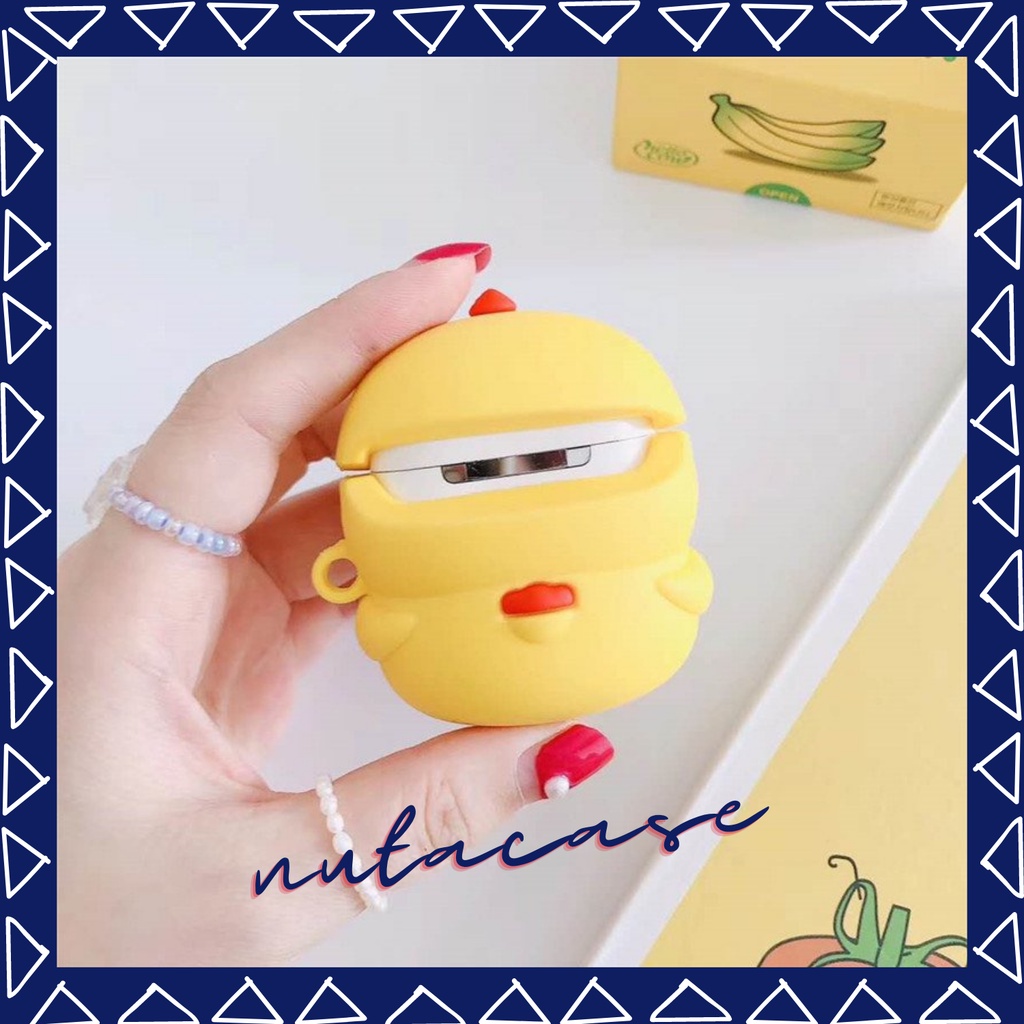 Vỏ bảo vệ tai nghe bluetooth Airpods bằng Sillicone dẻo, ốp Case cute, Airpods 2/pro - GÀ QUẠO