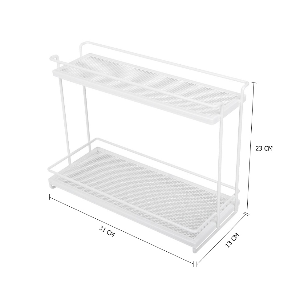 HomeBase KECH Kệ bếp 2 tầng bằng thép sơn mạ Thái Lan W31xD13xH23cm màu trắng