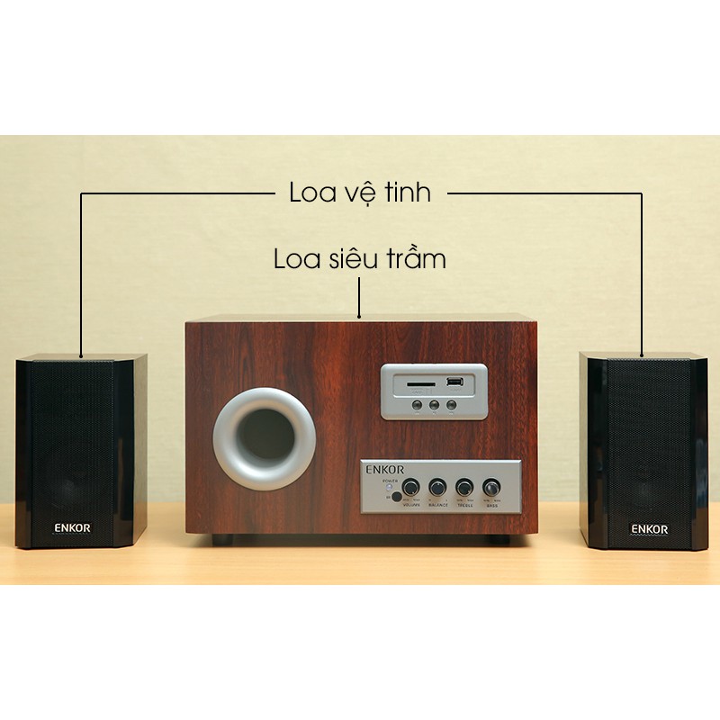 Loa vi tính 2.1 Enkor S2850 Nâu