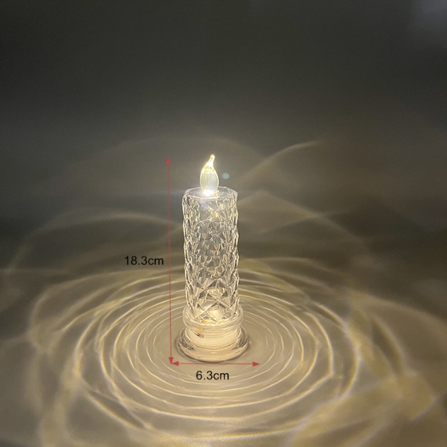 Nến Điện tử  Khúc Xạ Ánh Hoa Hồng có đèn LED để bàn trang trí lung linh