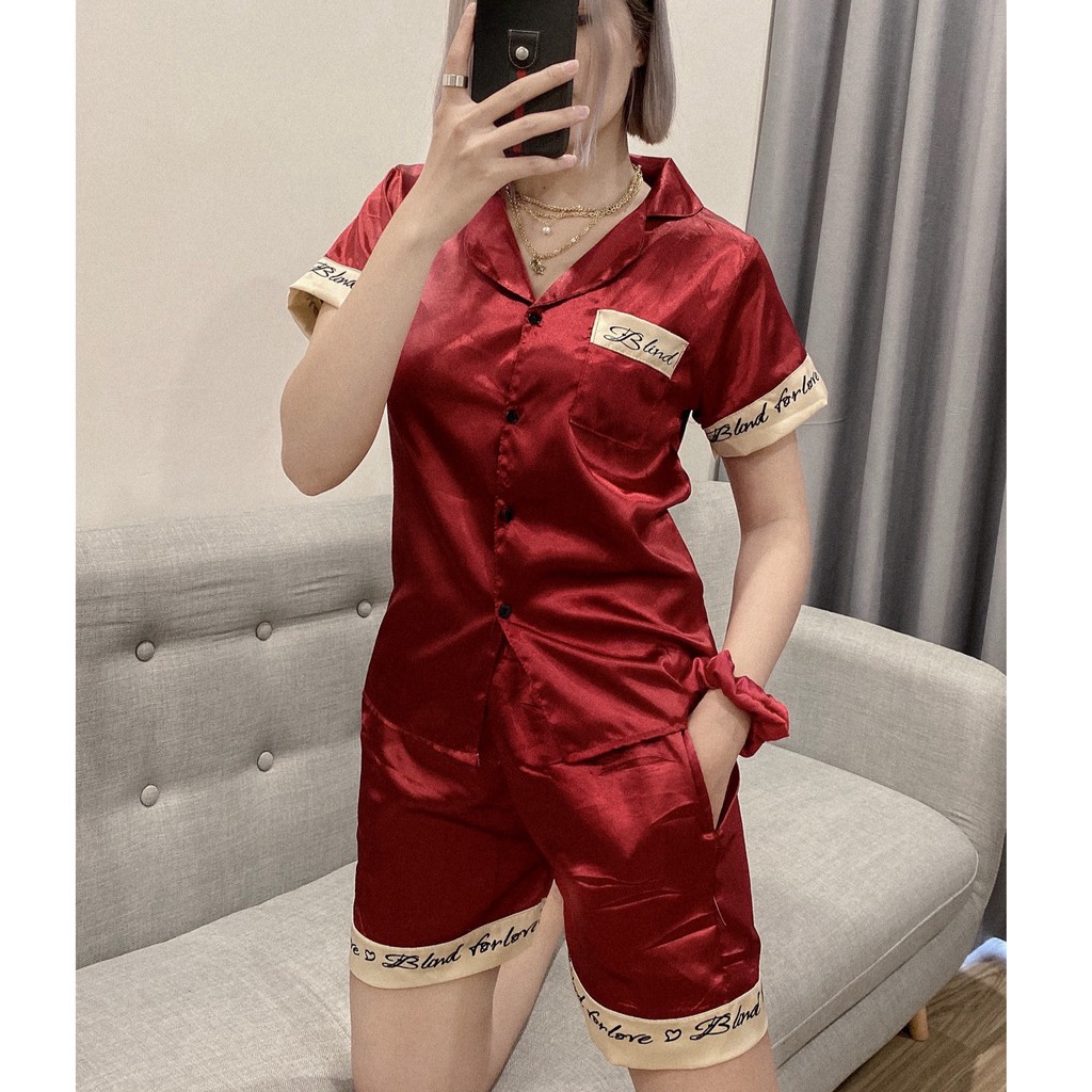 Bộ Ngủ Lụa Cộc Tay - Bộ Pijama Lụa Cao Cấp [FREESHIP] Hàng Thiết Kế, Chất Lụa Mịn Màng, Form Rộng Thoải Mái,Thoáng Khí | BigBuy360 - bigbuy360.vn