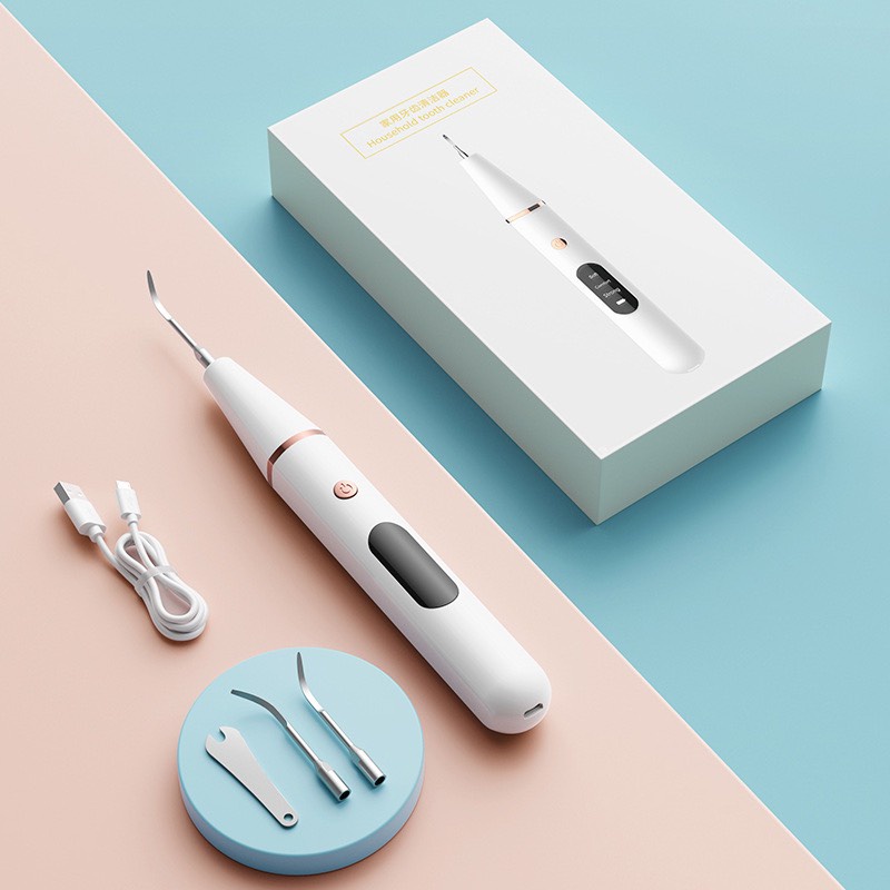 Máy lấy cao răng tại nhà, máy làm sạch răng 3 chế độ làm sạch cao răng tích hợp đèn led soi sáng