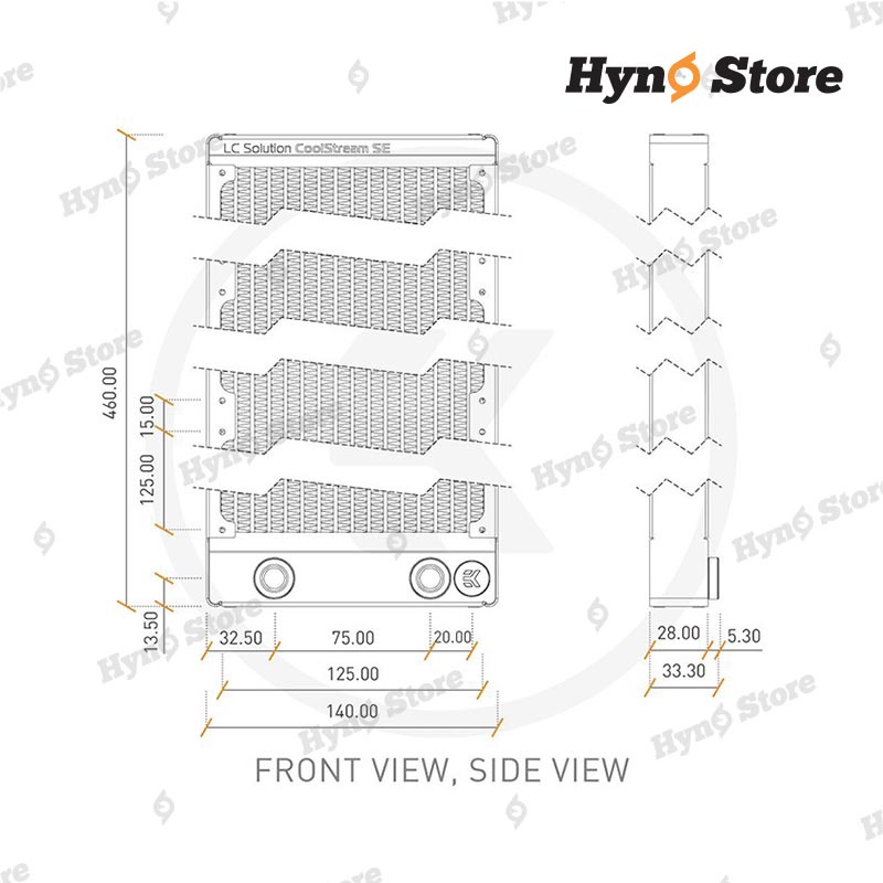 Két nước làm mát chất lượng cao Radiator EK CoolStream SE 420  Tản nhiệt nước custom – Hyno Store