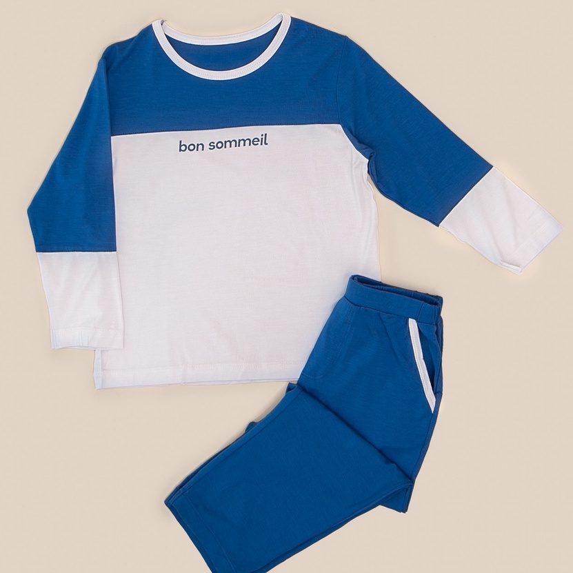 Bộ quần áo bé gái bé trai pyjama Nous, bộ màu xanh cho bé chất liệu Nu Doux mềm nhẹ (size từ 2-3 tuổi đến 5-6 tuổi)