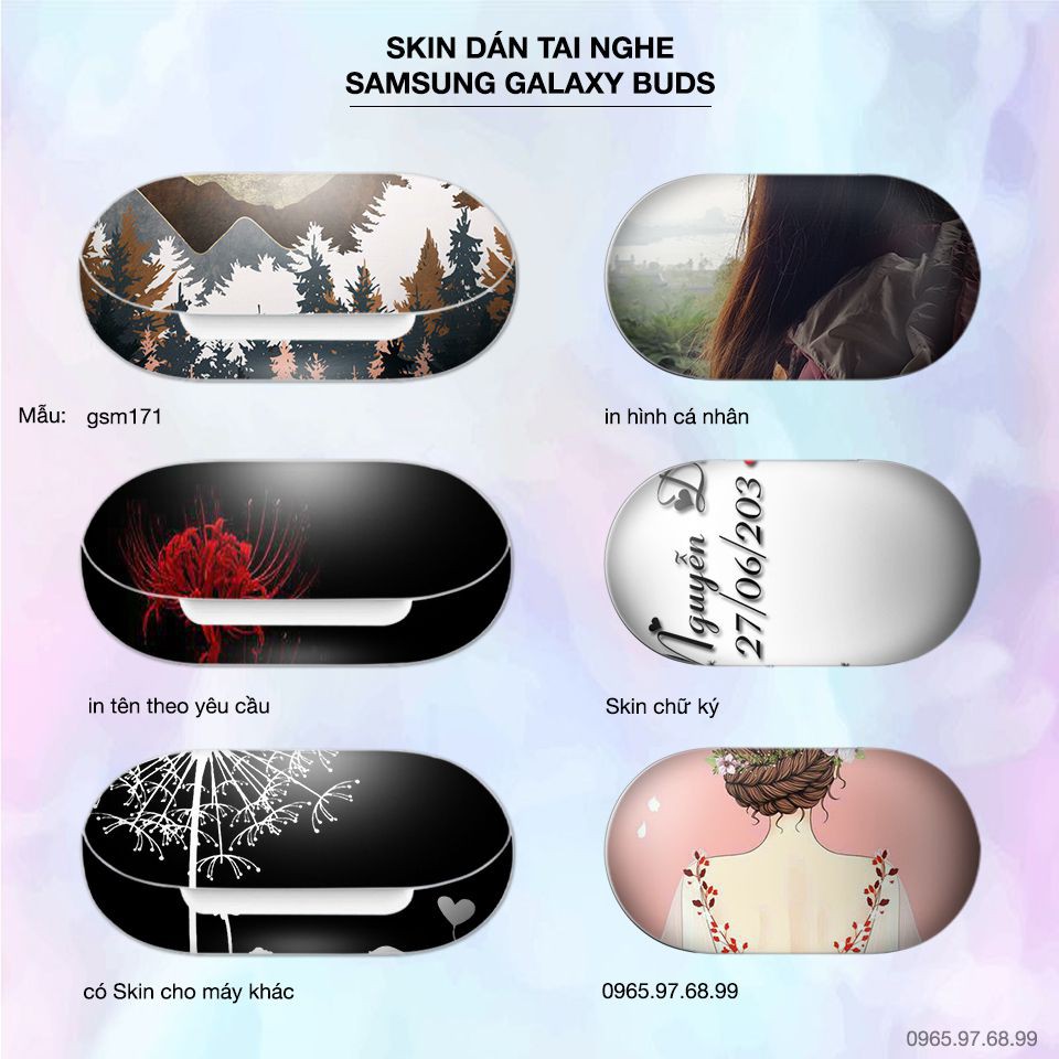 Skin dán tai nghe Samsung Galaxy Buds in hình cảnh rừng giả sơn mài -171