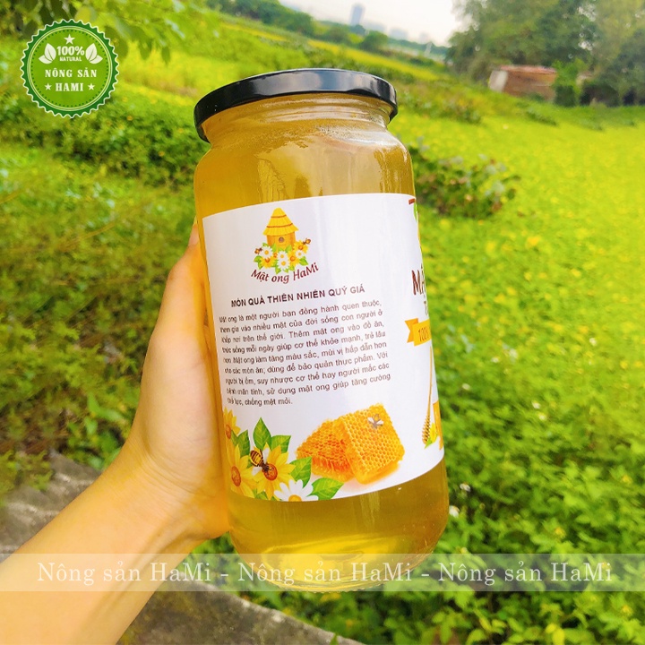 Mật ong rừng nguyên chất HaMi 1 Lít, đặc sánh, thơm ngon nguyên chất 100% tự nhiên, tốt cho sức khỏe - HSD 2 năm