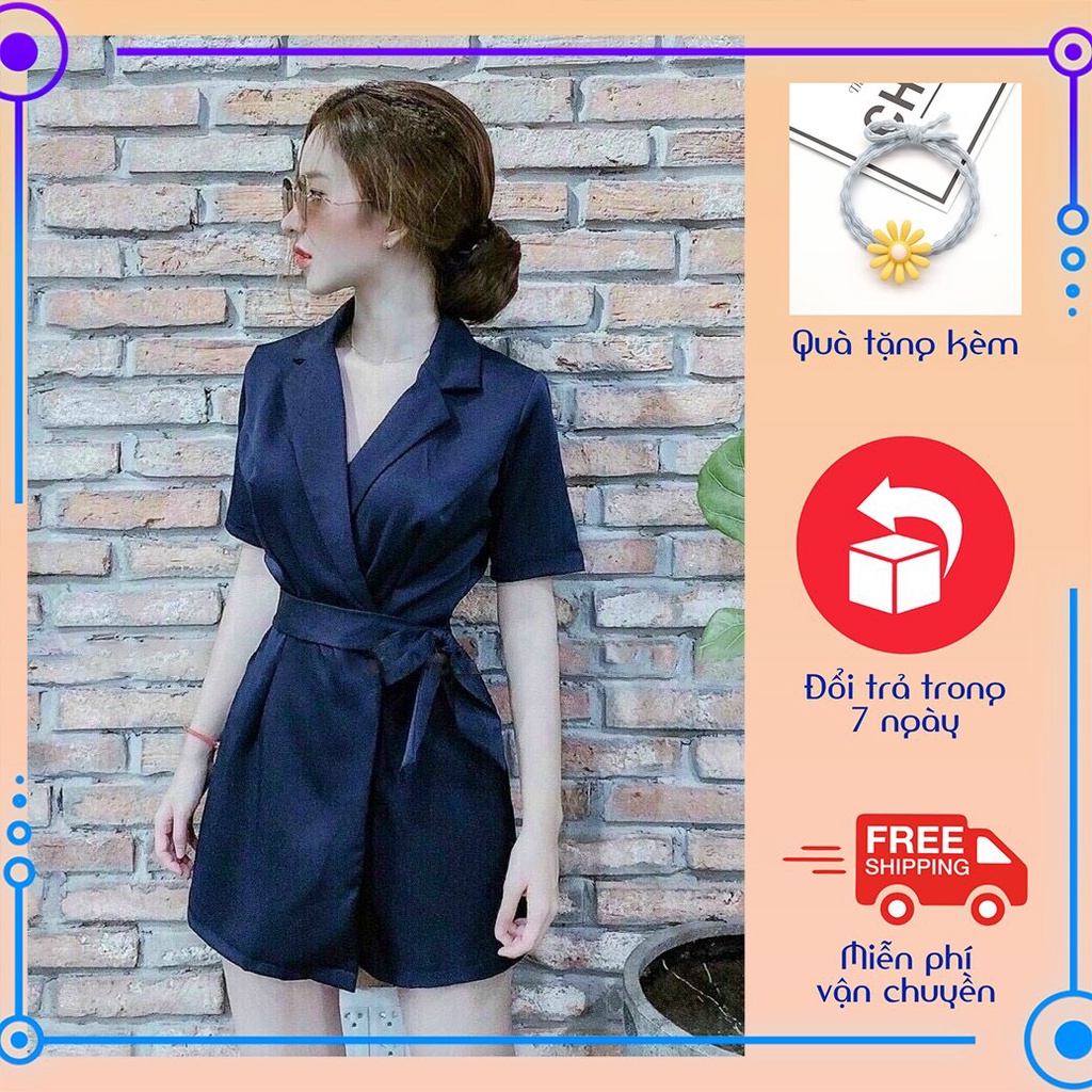 Jumpsuit Nữ Cổ Vest Nơ Eo Vải Lụa ChemMix - Jump Nữ, Đồ Bay Thiết Kế Siêu Xinh