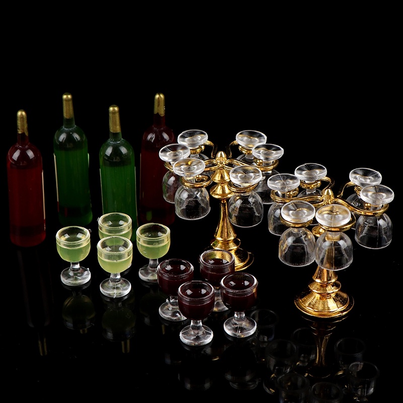 Set 13 món giá đỡ ly rượu chai rượu vang tỉ lệ 1: 12 chất lượng cao