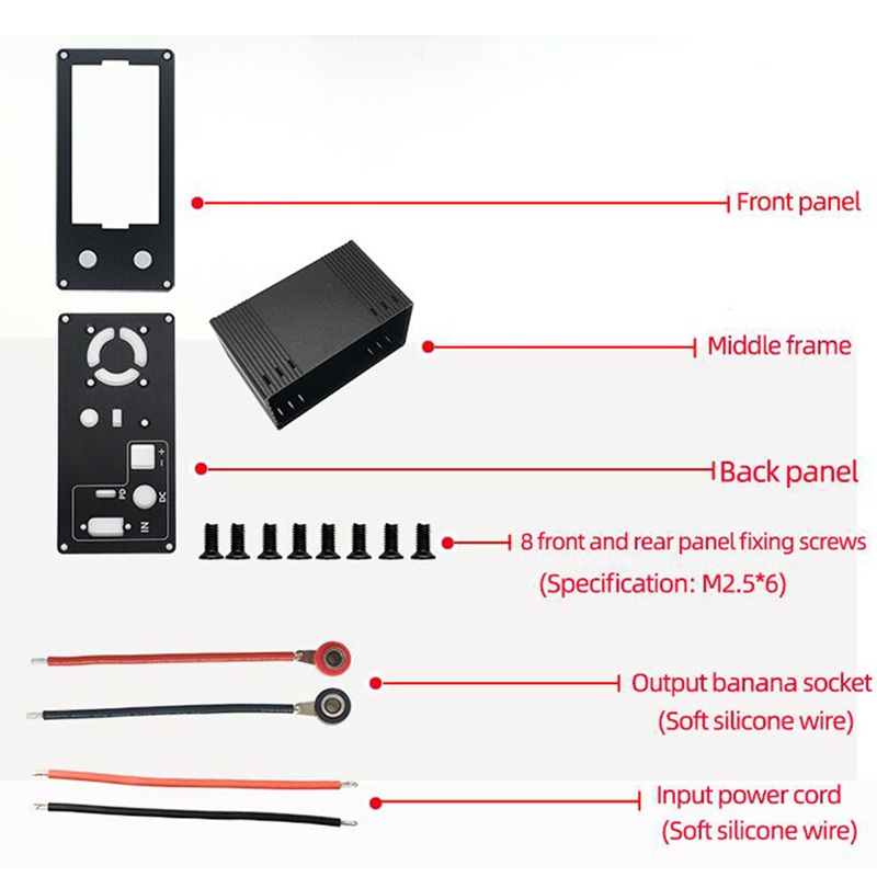 Vỏ Hợp Kim Nhôm Nhiều Giao Diện DIY Cho XYH3606 CNC DC Buck Boost Chuyển Đổi