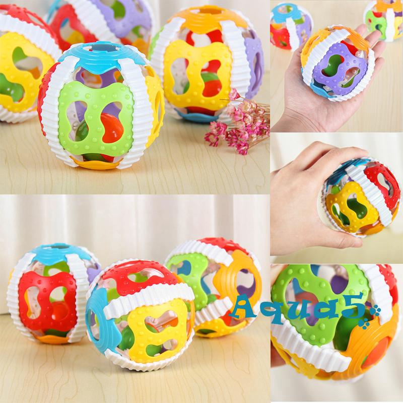 Đồ chơi bóng lục lạc cầm tay nhiều màu cho bé