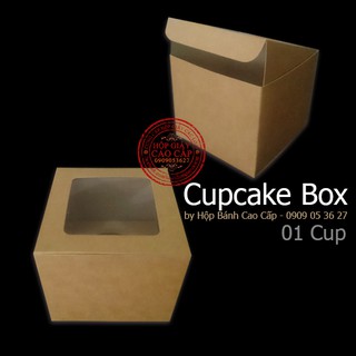 Hộp cupcake giấy Kraft 1 bánh