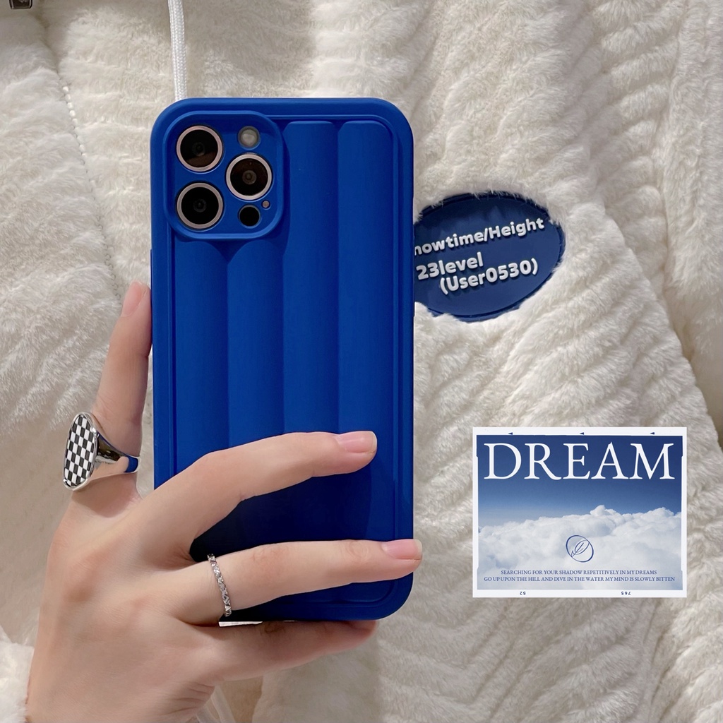 Ốp điện thoại silicon dẻo màu xanh dương sang trọng cho IPHONE 11 12 13 PRO MAX X XS MAX XR 7+ 8 PLUS