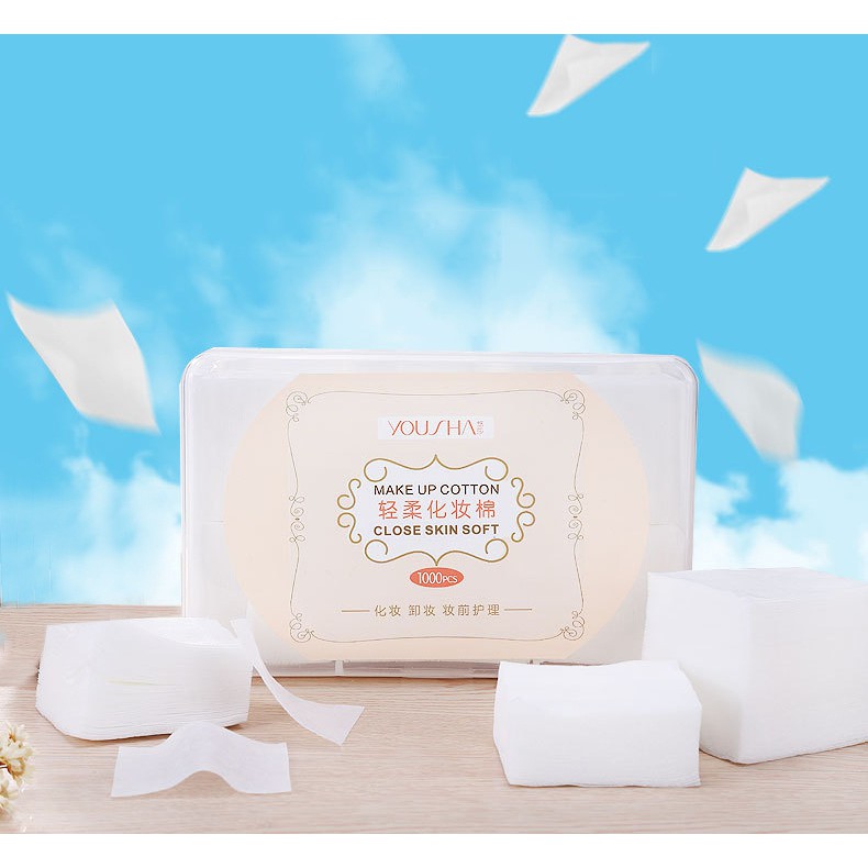 Bông Tẩy Trang YOUSHA 1000 Miếng COTTON Mềm Mịn Dai PC637