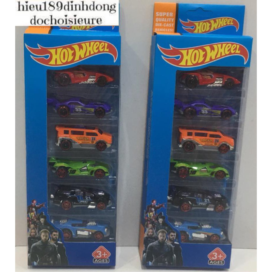 Set 6 xe sắt thể thao đua hotwheel