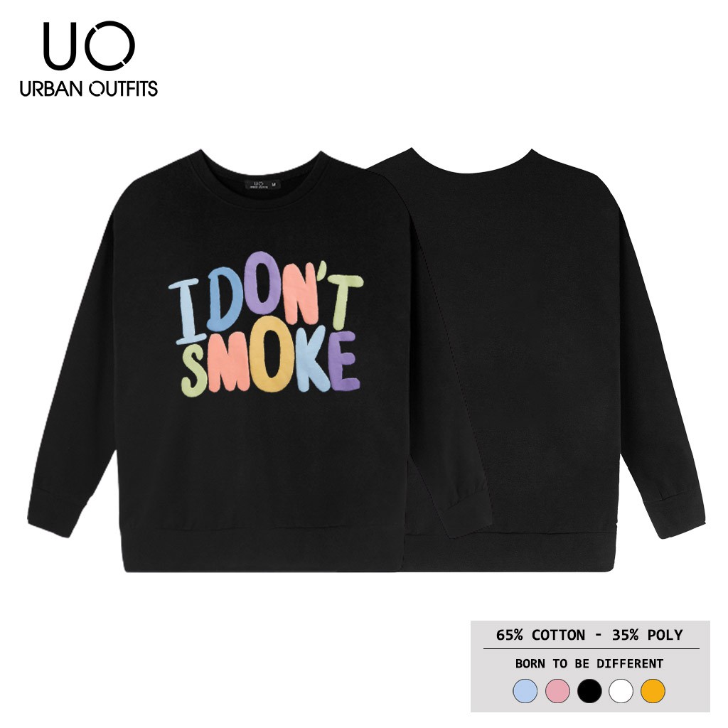 Hàng OUTLET SWO09 Áo Sweater Nữ Nam Form Rộng URBAN OUTFITS In DONT SMOKE Thun Cotton Nỉ