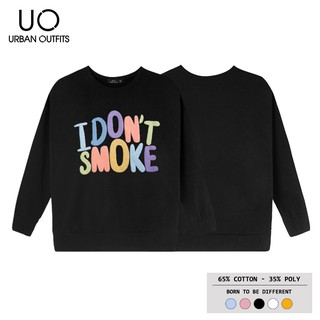 Hàng OUTLET SWO09 Áo Sweater Nữ Nam Form Rộng URBAN OUTFITS In DONT SMOKE Thun Cotton Nỉ