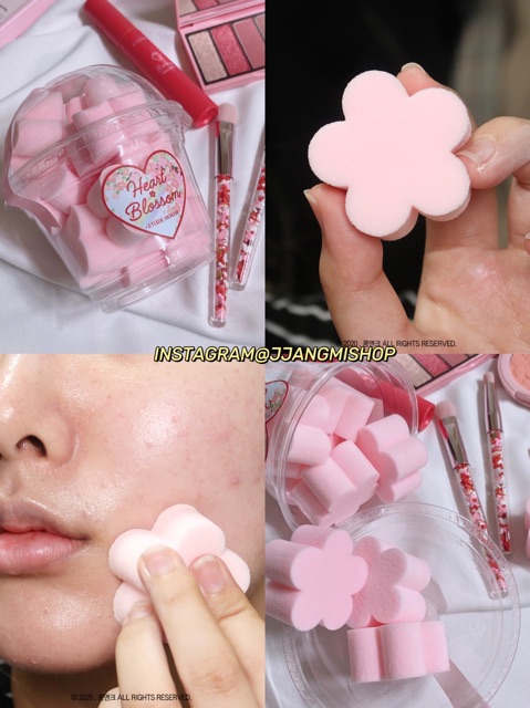 MÚT TRANG ĐIỂM ETUDE HOUSE HEART BLOSSOM MY BEAUTY TOOL MERINGUE PUFF 10 CÁI