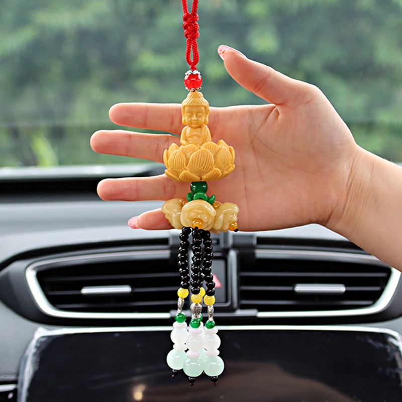 Tượng Phật Quan Âm Mini Để Ô Tô - Tượng Phật Di Lặc Phong Thủy Treo Trang Trí Xe Hơi Hitechlife Đem Lại An Toàn May Mắn