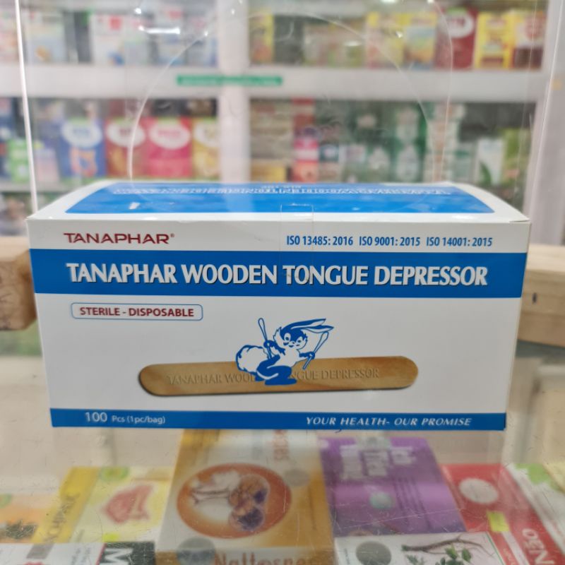 Que đè lưỡi gỗ tiệt trùng Tanaphar ⚡ Nhà thuốc Hải Linh ⚡ Que làm đồ hanmade - hộp 100 que