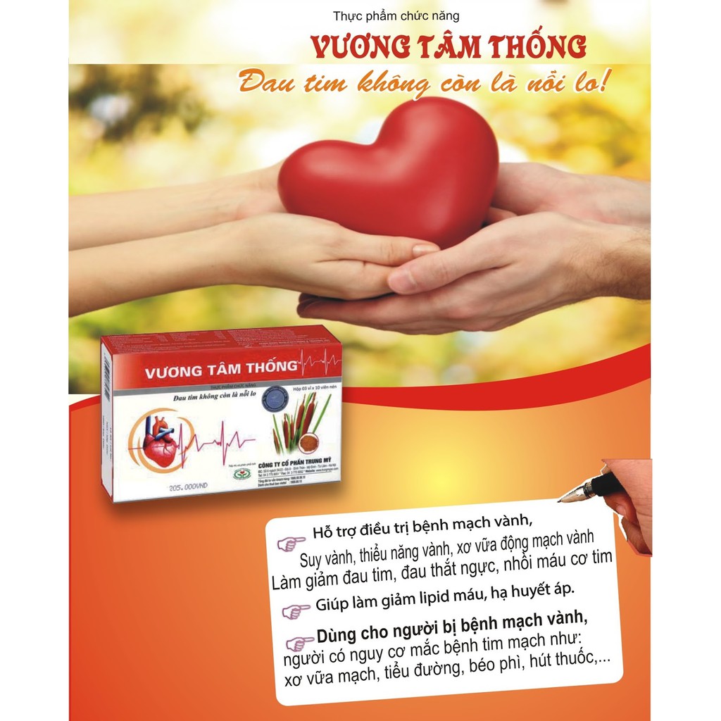 Vương Tâm Thống - Giúp giảm hình thành huyết khối, hỗ trợ tăng cường lưu thông máu (Hộp 30 Viên)