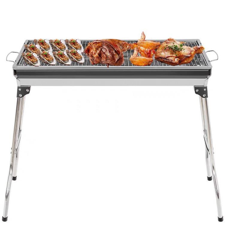 Bếp nướng than hoa BBQ ngoài trời, dã ngoại, chất liệu inox cao cấp, gấp gọn tiện lợi