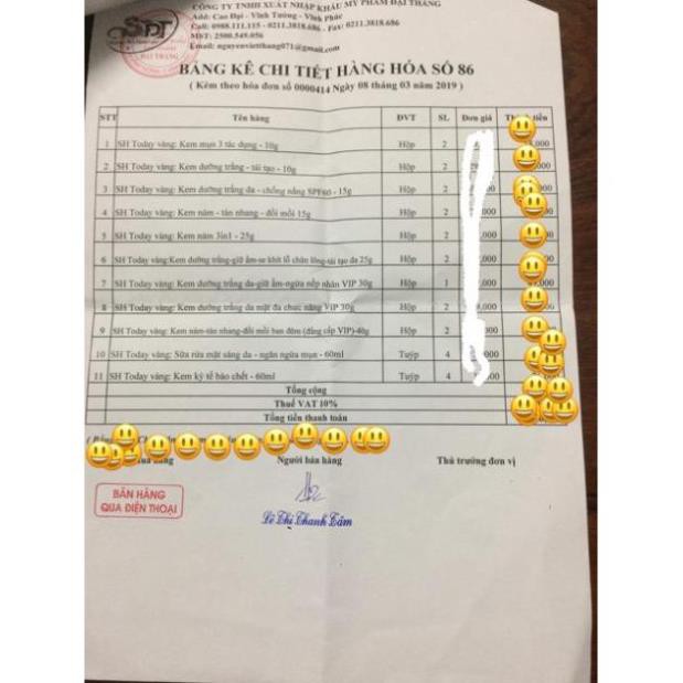 Kem dưỡng đủ loại 10g sh today