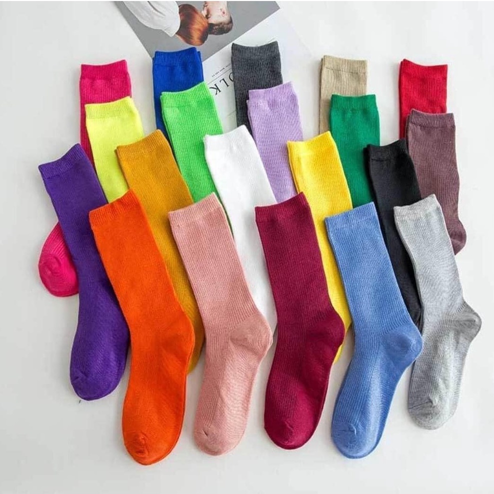 Tất sắc màu cổ cao chất mịn đẹp mix đồ đội nhóm đi du lịch cực xinh, chất