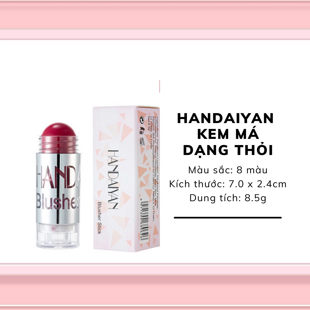 Kem Má Dạng Thỏi HANDAIYAN Pen Bush Strip Cream Blush Stick Rouge Dưỡng Ẩm Bền Màu Lâu Trôi C6