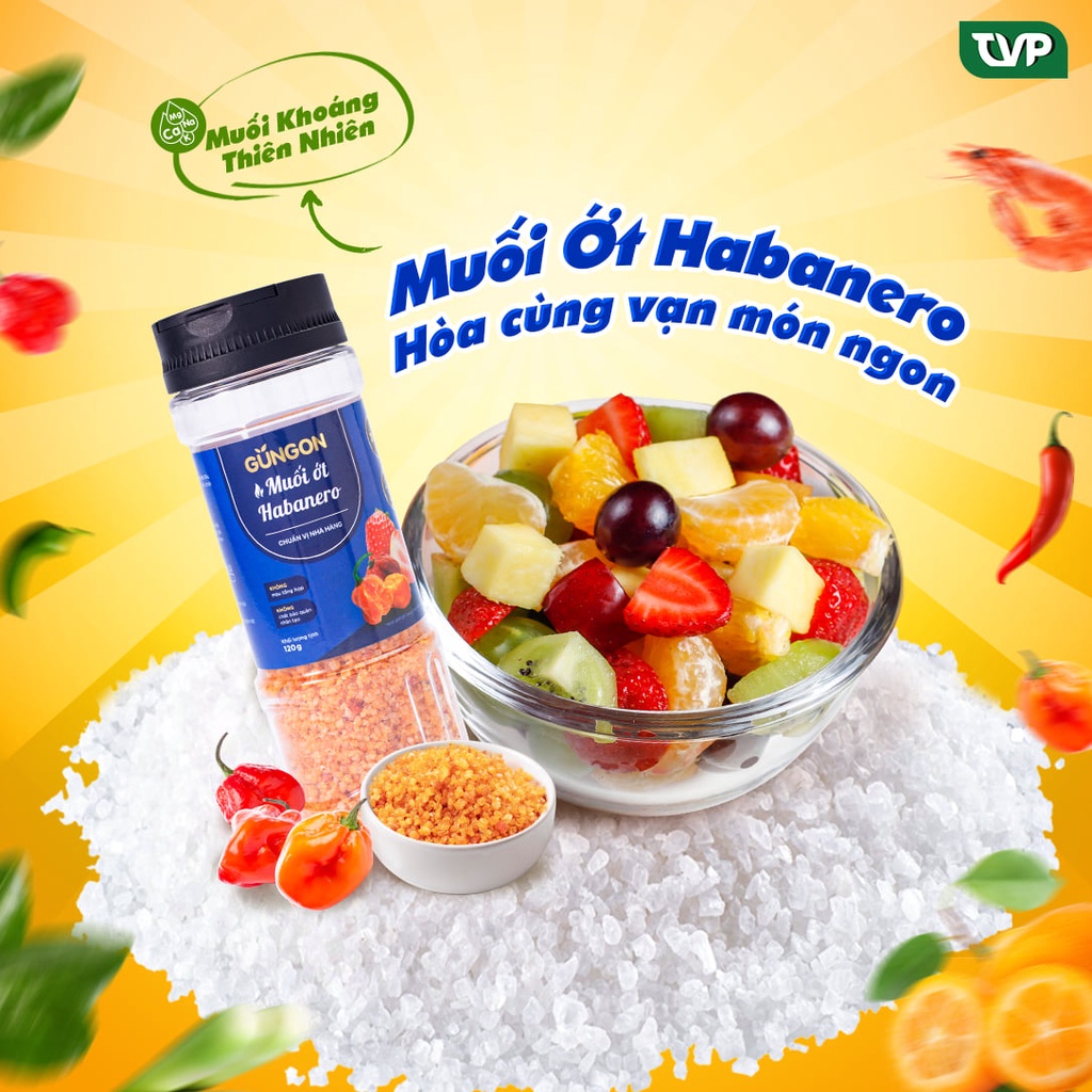 Muối chấm GUNGON muối tôm habanero/ muối ớt habanero/ muối tiêu kim quất/ muối tiêu lá chanh/ muối sả ớt 120gram