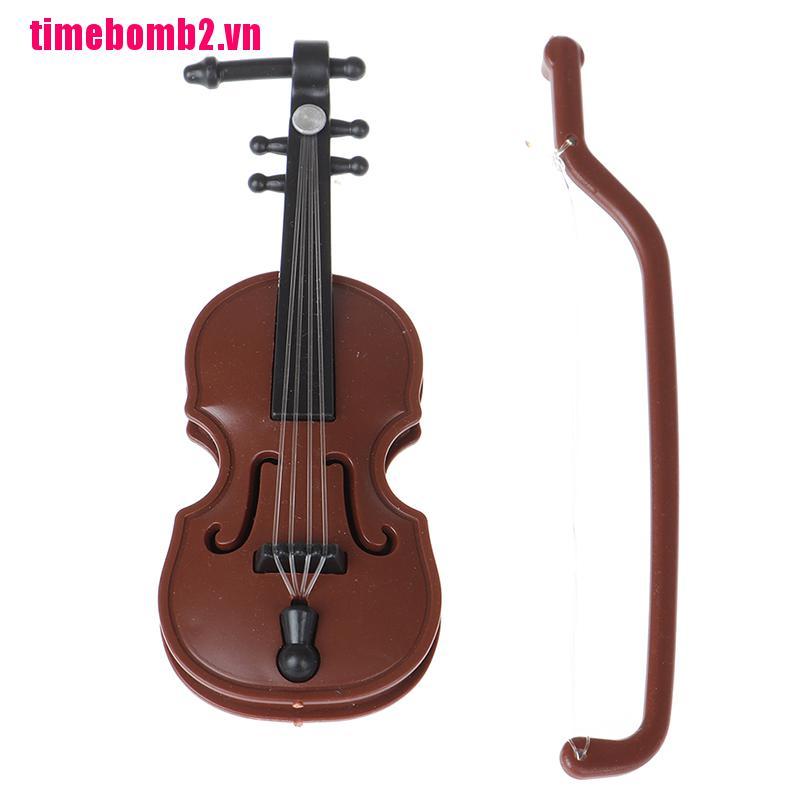 Set đàn violin nhựa mini nhạc cụ thủ công mỹ nghệ trang trí nhà búp bê