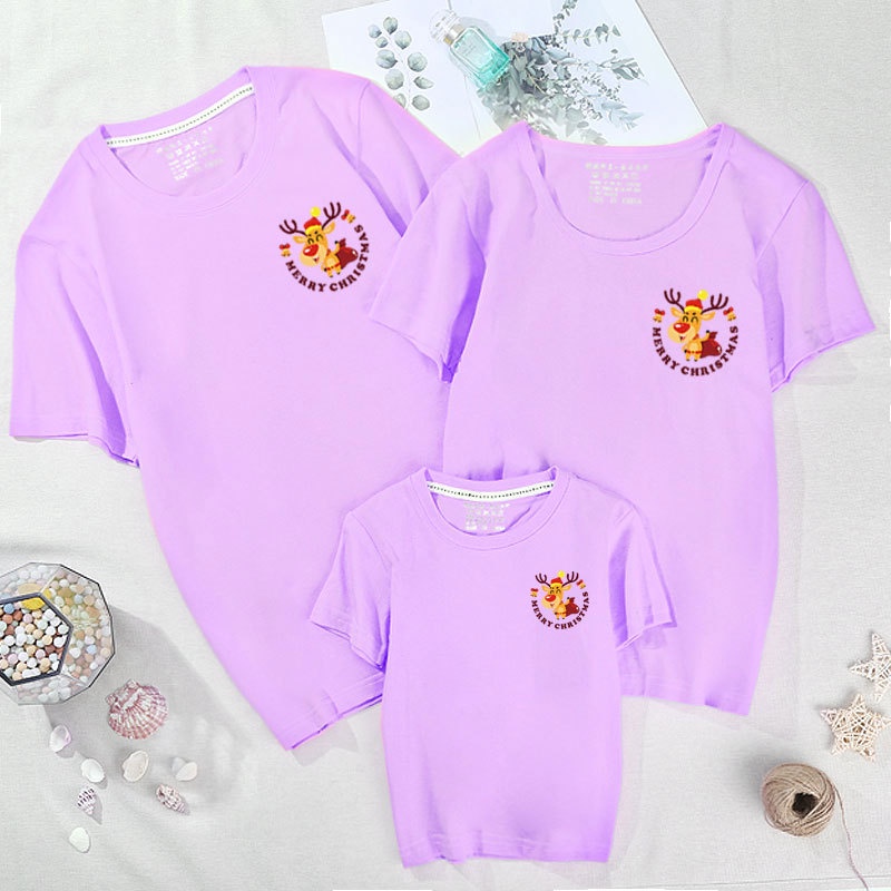 Áo Thun Tay Ngắn In Hình Giáng Sinh 2022 95 Cotton Cho Cặp Đôi