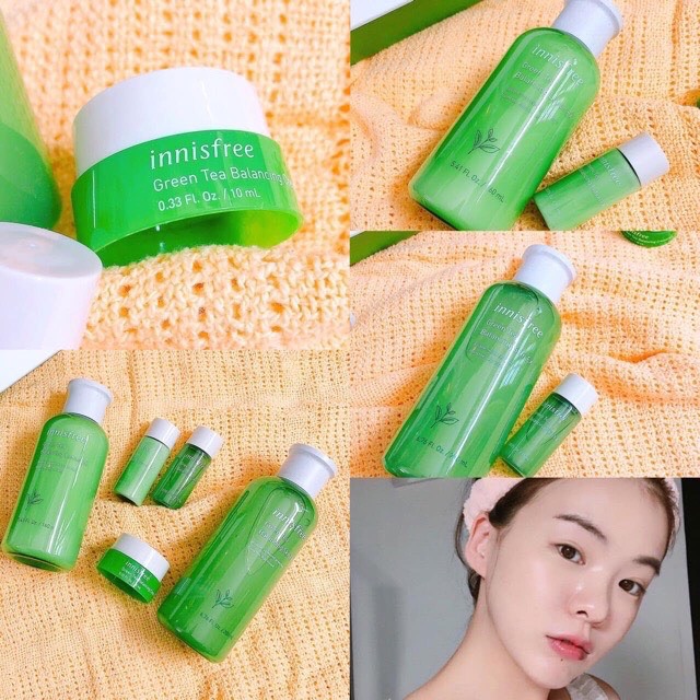 Bộ Dưỡng Ẩm Chuyên Sâu Từ Tinh Chất Trà Xanh Innisfree Green Tea Balancing Skin Care Set EX 5 món