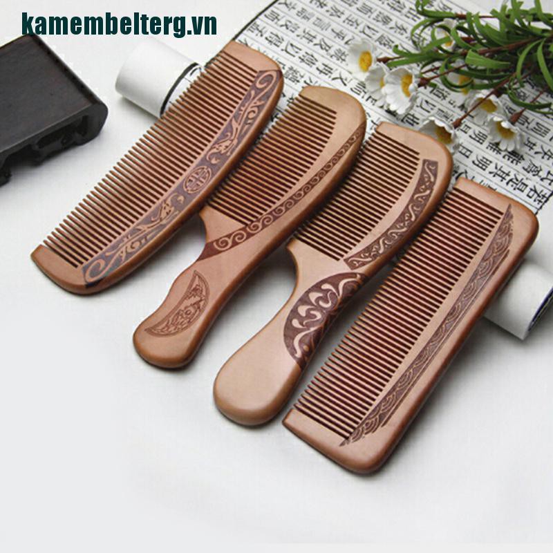 Lược Gỗ Đào Tự Nhiên Chống Tĩnh Điện Mát Xa Da Đầu